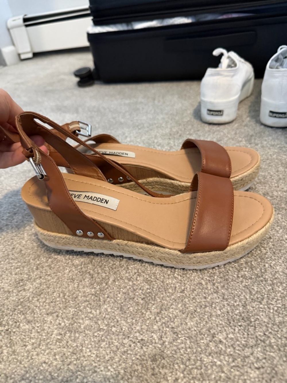 Steve Madden Tan Espadrille Platform Slingback Sandals